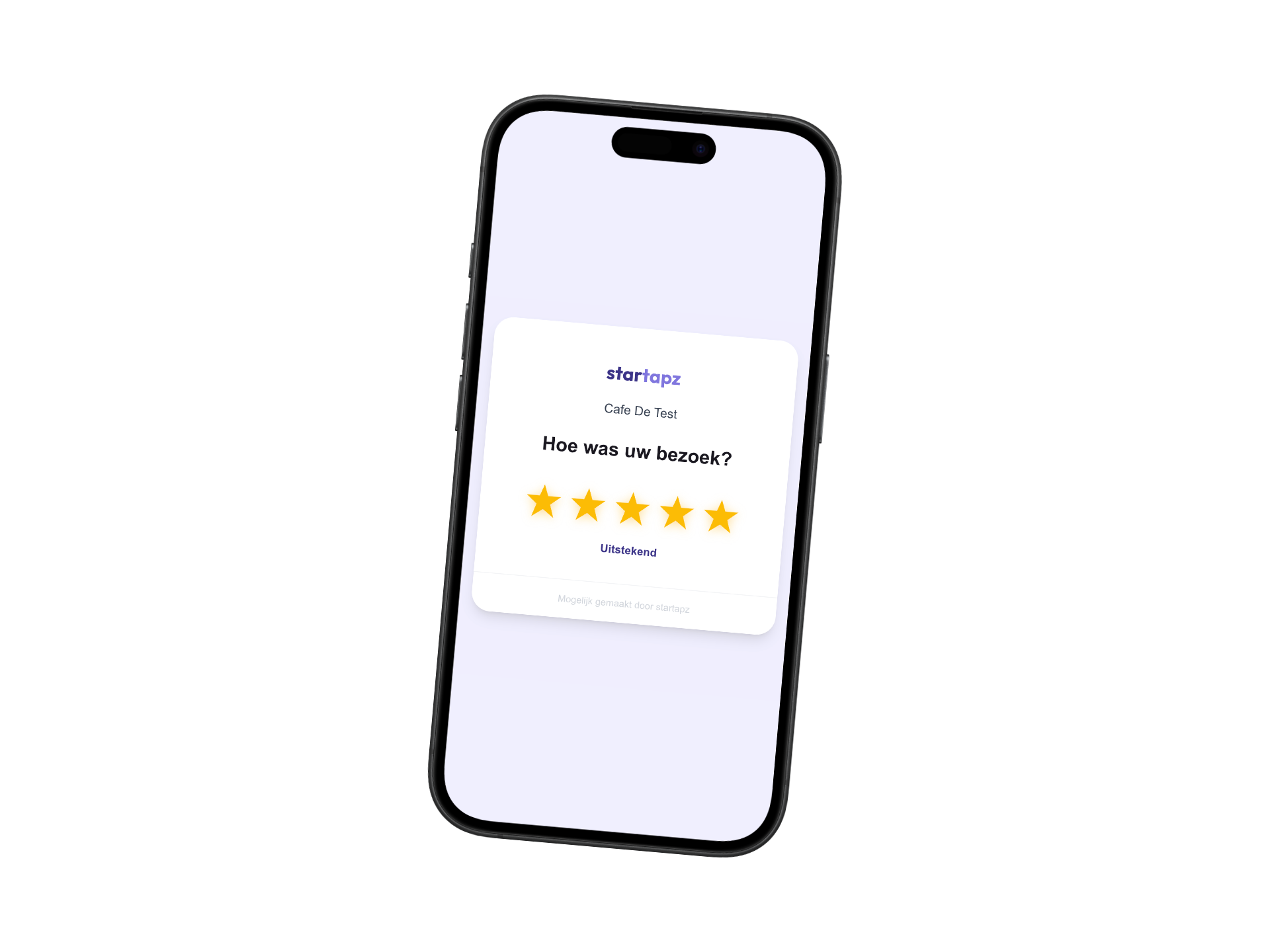Startapz feedbackpagina op iPhone